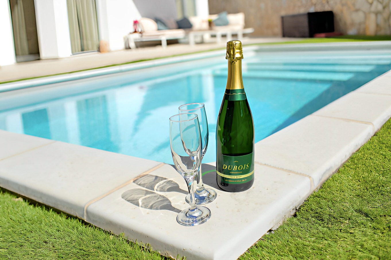 Champagne by the heated pool